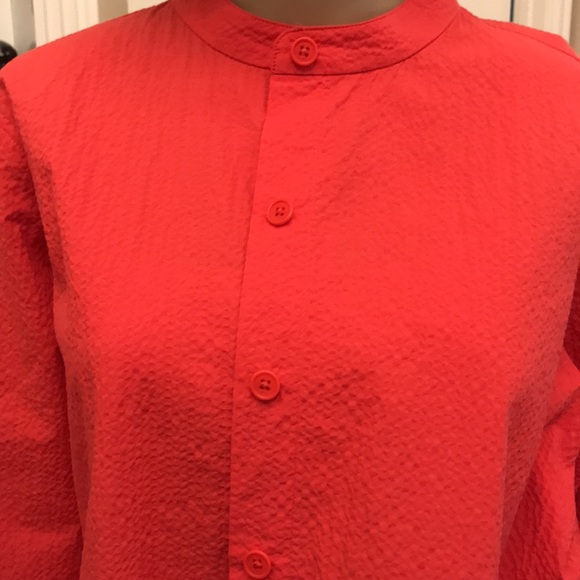 Organic Cotton watermelon Pucker Mandarin Collar Jacket - Sz L - Picture 10 of 11